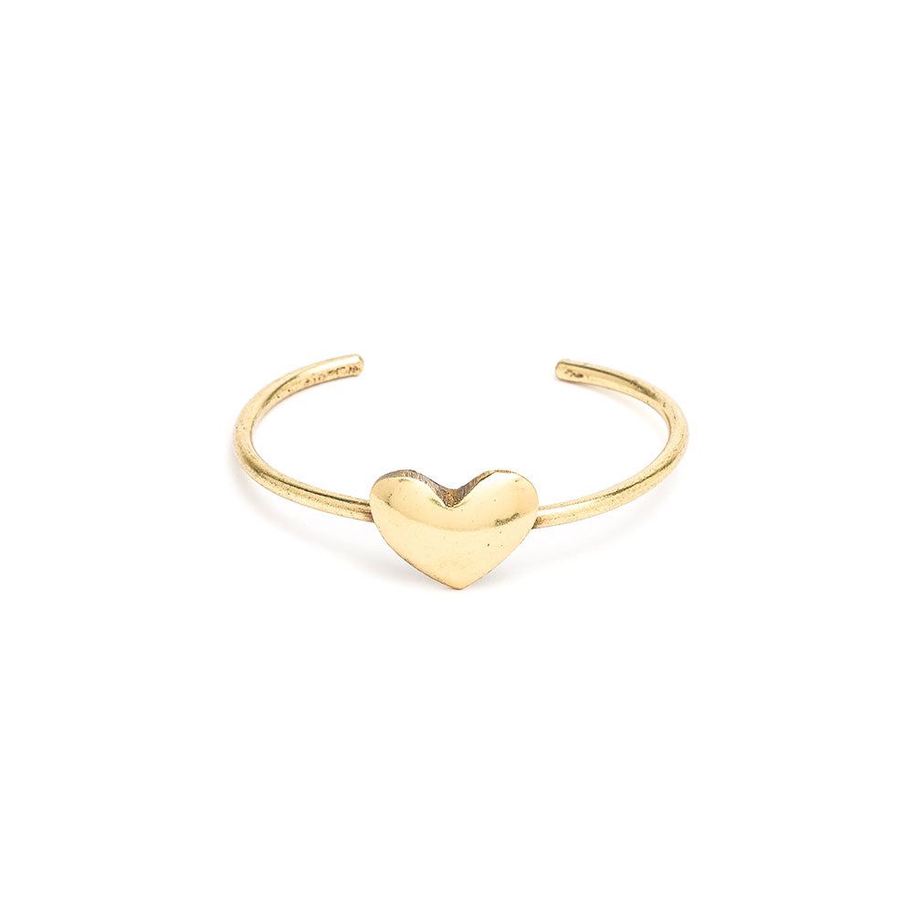BRACCIALE APERTO CUORE BOMBATO