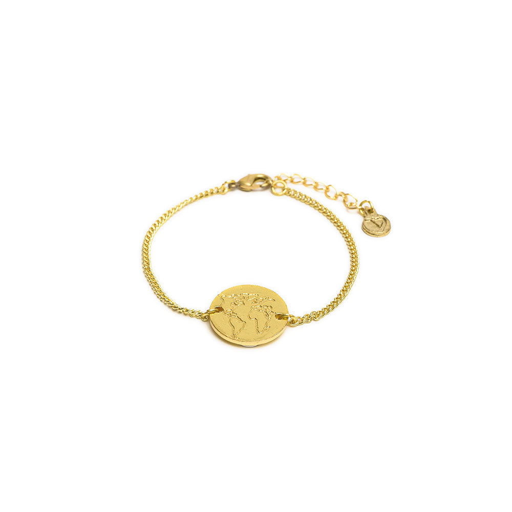 BRACCIALE CATENINA MINI PLACCA MONDO