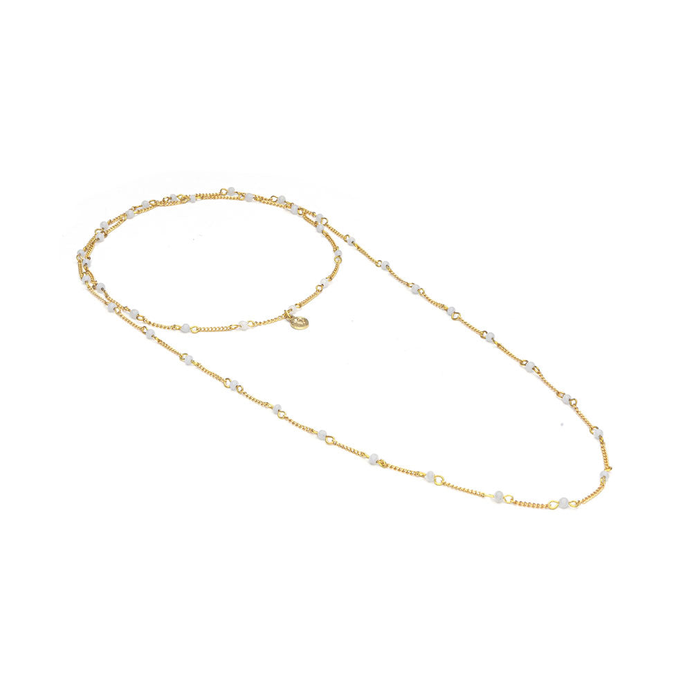 COLLANA CATENA MICRO SFERE NATURALE