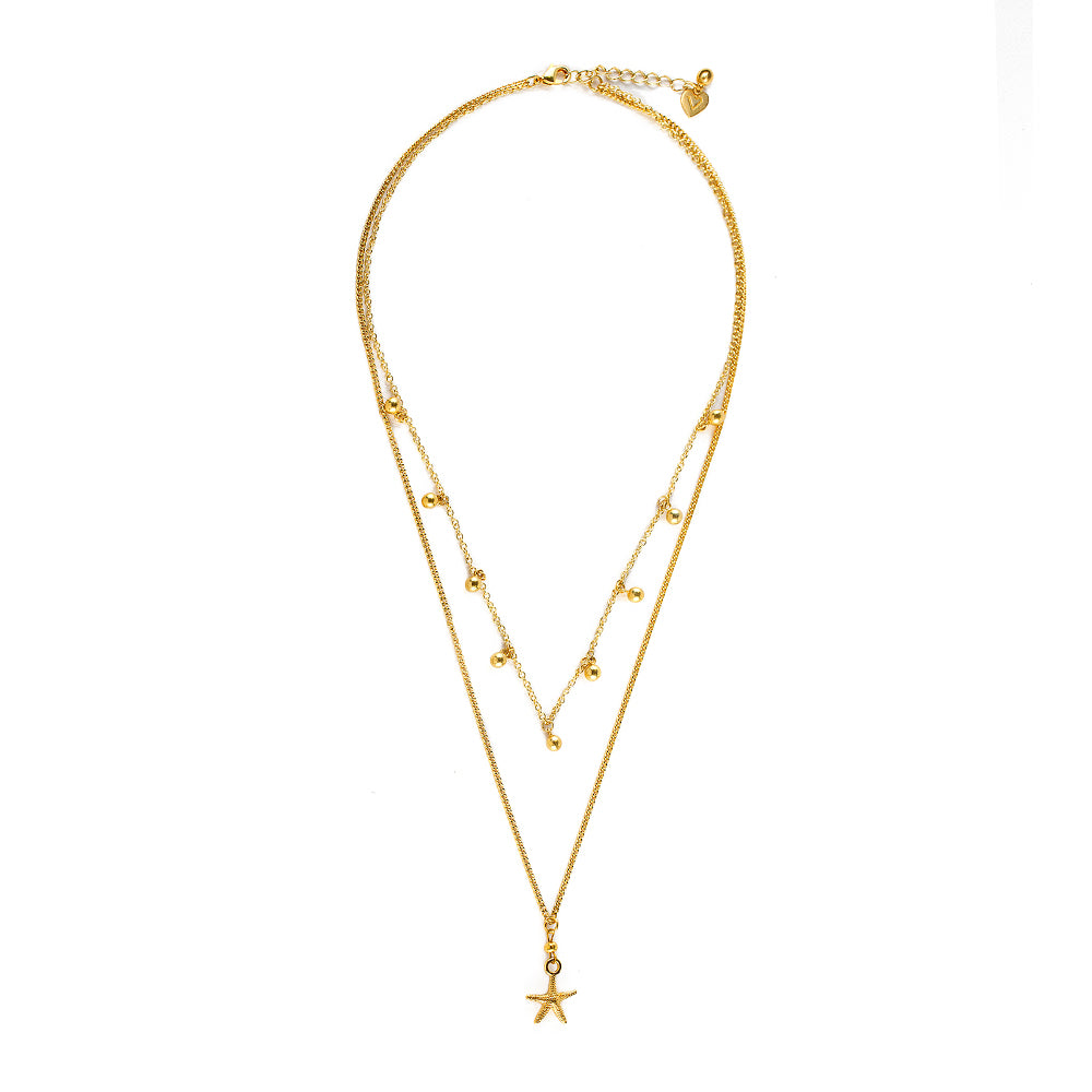 COLLANA 2 CATENE CHARMS STELLA MARINA