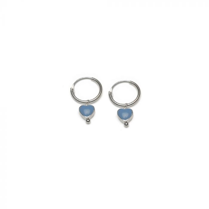 ORECCHINI CERCHIETTI CUORE DENIM