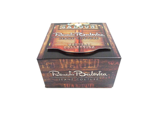 Renato Balestra Saloon Western Collection Cintura in cuoio con box Grigio