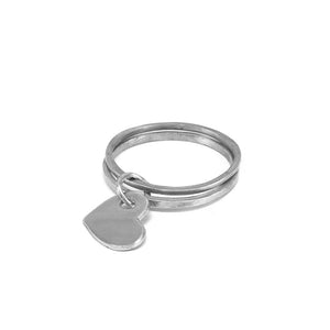 BRACCIALE DOPPIO BANGLE PENDENTE CUORE