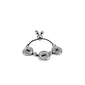 BRACCIALE FILO NERO 3 BOTTONI