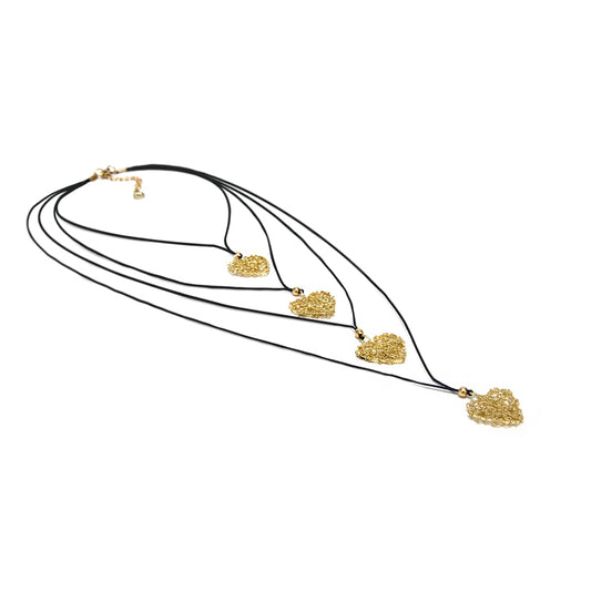 COLLANA 4 FILI CUORI MICRO FILO