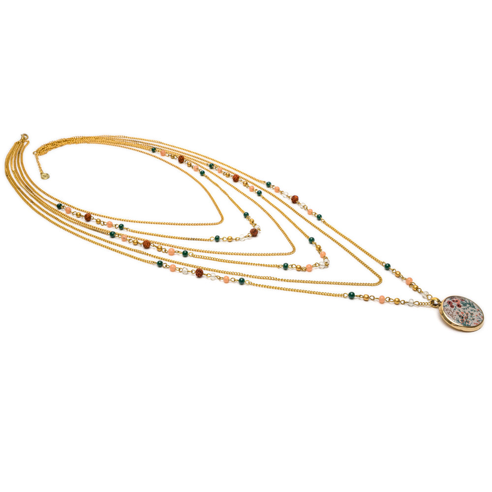 COLLANA 8 FILI MEDAGLIONE 1 WILD FLOWER
