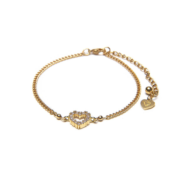 BRACCIALE CATENA CUORE BRILLANTI