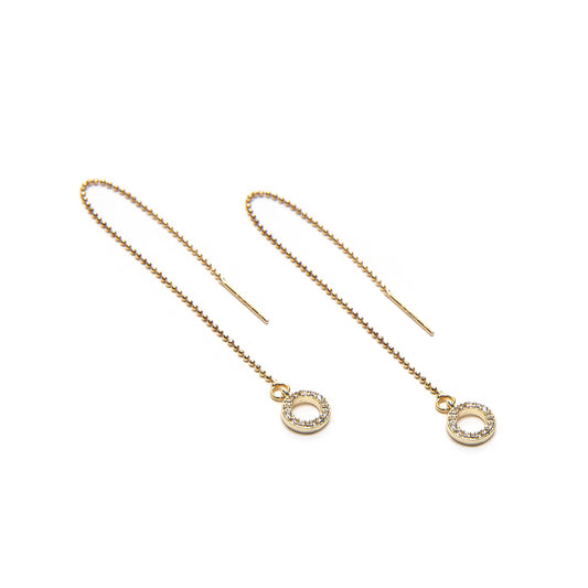 ORECCHINI MICRO CATENA CERCHI BRILLANTI