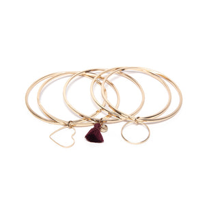 BRACCIALI BANGLE 5 PZ CUORE TONDO