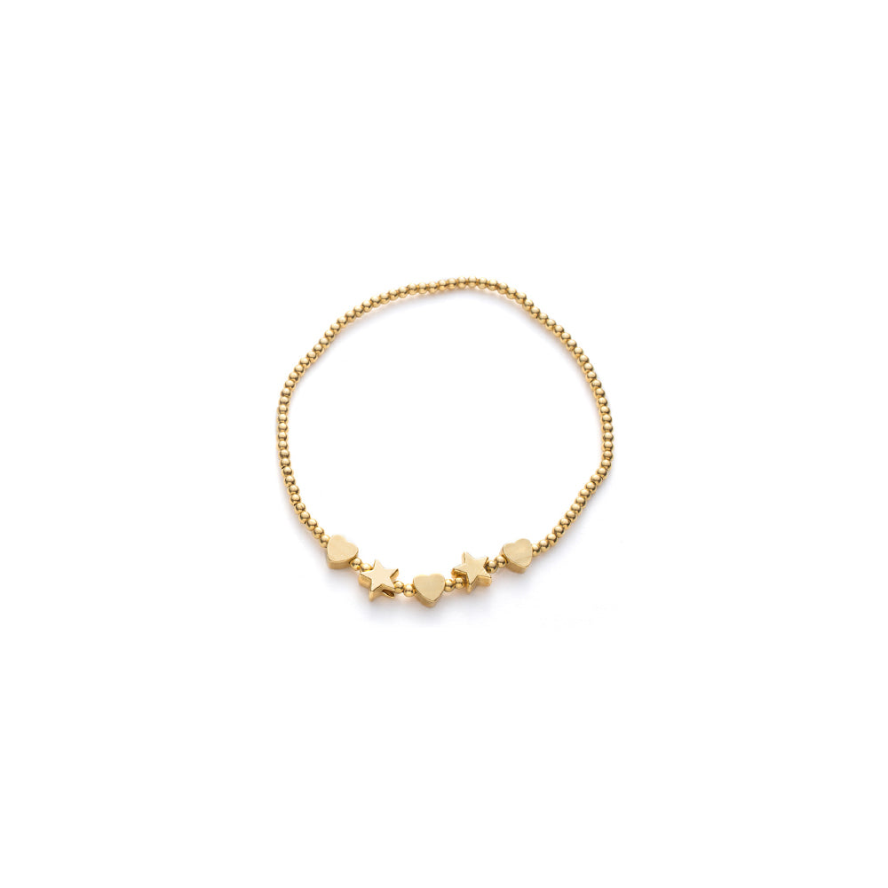 BRACCIALE ELASTICO 2 STELLE E 3 CUORI