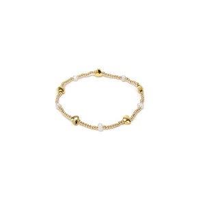 BRACCIALE ELASTICO CUORE/PERLA GOLD