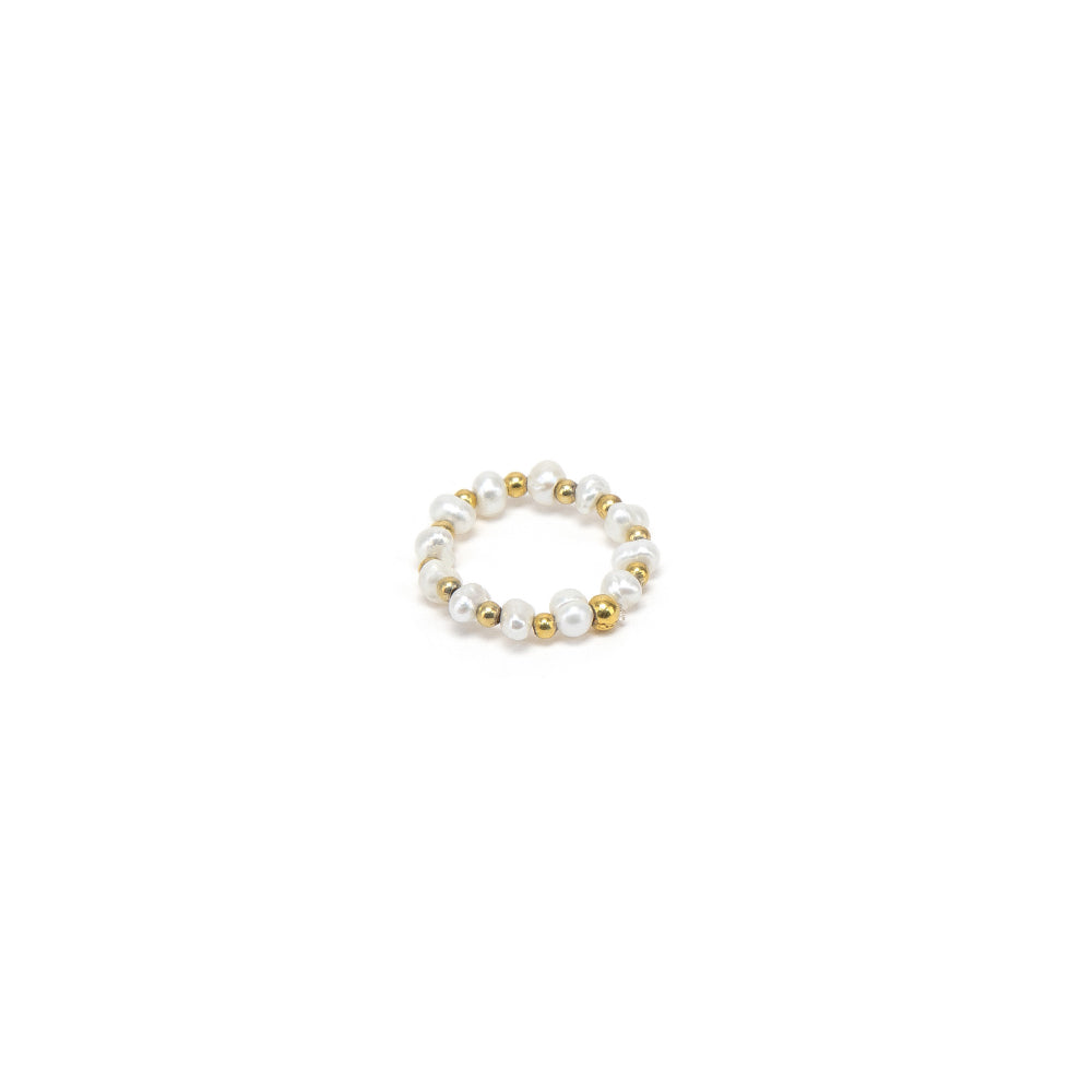 ANELLO ELASTICO MICRO PERLE GOLD