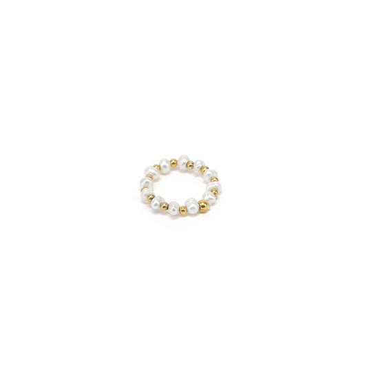 ANELLO ELASTICO MICRO PERLE GOLD