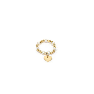 ANELLO ELASTICO CUORE PENDENTE GOLD