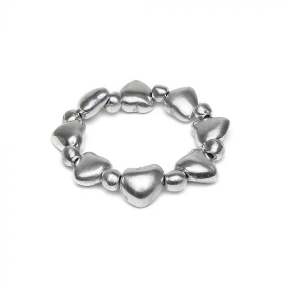 BRACCIALE ELASTICO 8 CUORI/SFERE