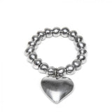 BRACCIALE ELASTICO SFERE GRANDI/CUORE