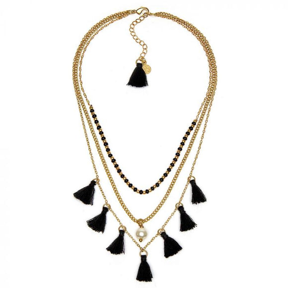 COLLANA 3 CATENE TASSEL