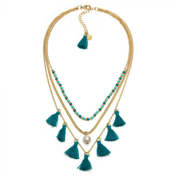 COLLANA 3 CATENE TASSEL