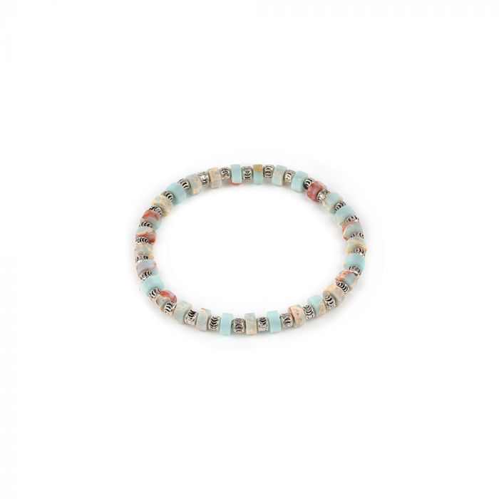 BRACCIALE ELASTICO PASTA PIETRA CILINDRI
