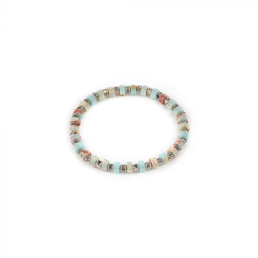 BRACCIALE ELASTICO PASTA PIETRA CILINDRI